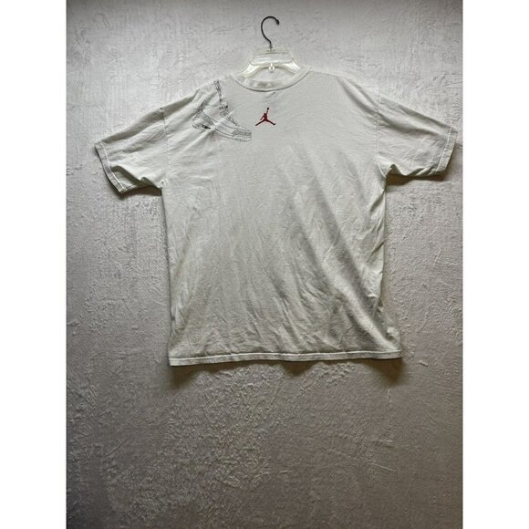 Michael Jordan Air Jordan w/ Tennis shoe Logo White Tshirt Mens XL HTF - Picture 2 of 12